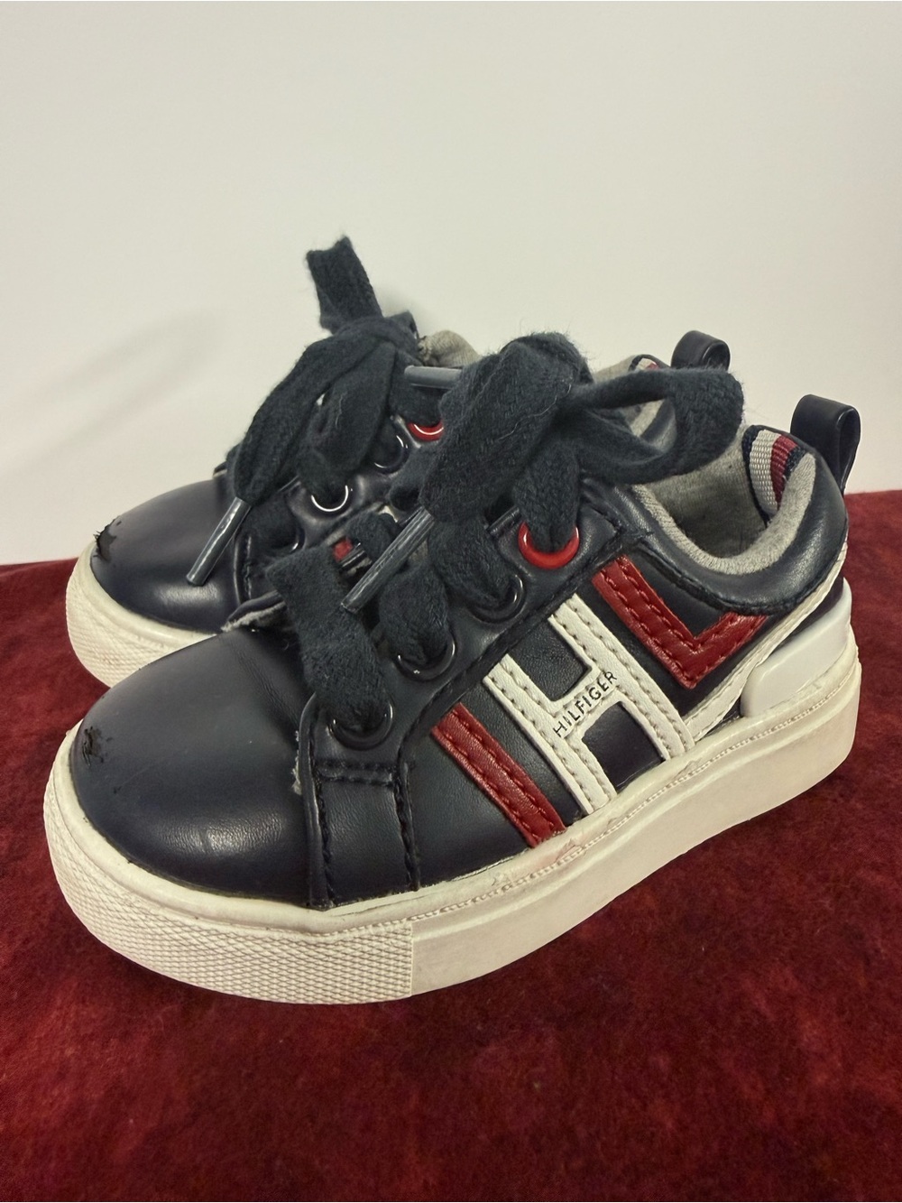 Tommy Hilfiger Reece Jacob-T Toddler Sneakers Size 5 Navy Red White Shoes